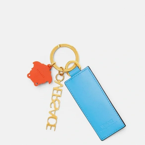 Versace unisex La Medusa Greca logo monogram keychain bag charm NEW